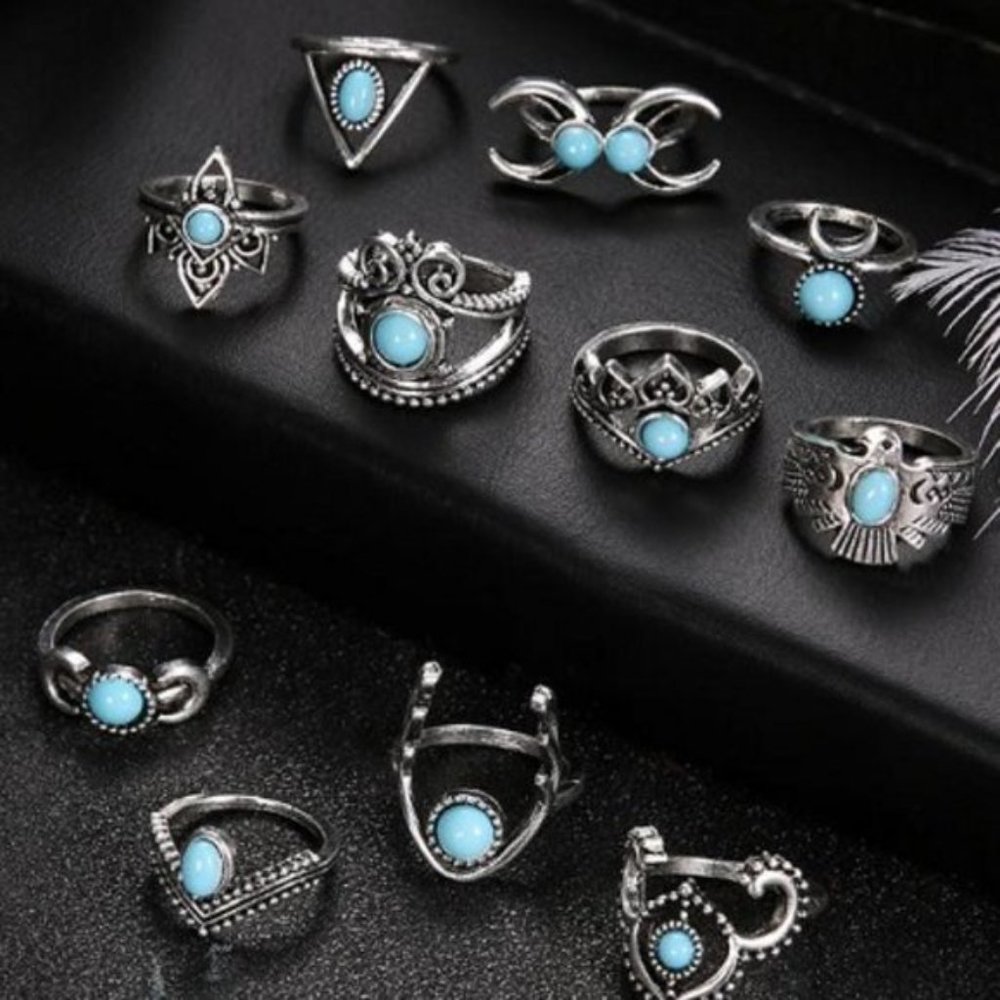 New Gothic Bad Girl Hot Chic 11Pcs Sexy Ring Set - Picture 2 of 5